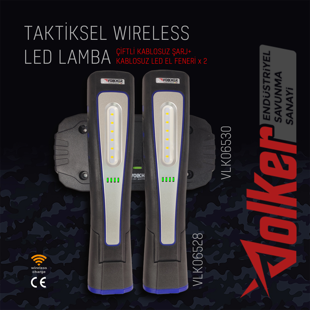 Wireless LED Lamba Set — Çiftli Şarj + 2 X-LUX Hand Light
